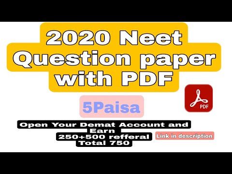Neet UG 2020 question paper with PDF,