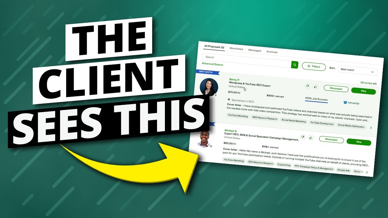 Your Upwork Proposals and Profile (From The CLIENT'S PERSPECTIVE)