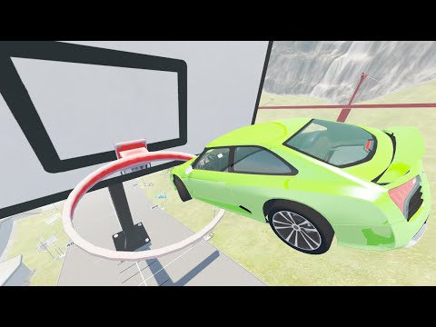 CARS JUMPS THROUGH BASKETBALL HOOP #1 - BeamNG.Drive CRASHES