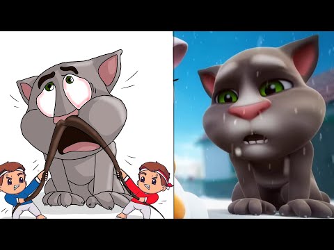 Laugh With My Talking tom 2 | Crazy Fails cartoon compilation funny drawing  meme 😂😂😂😅😅