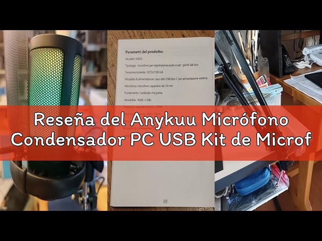 Vídeo relacionado con Anykuu Micrófono Condensador PC USB Kit de Microfone Karaoke/Podcast Silencio de una tecla Microfono Podcaster Streaming Profesional para Gaming/Estúdio/Youtuber Karaoke/Podcast