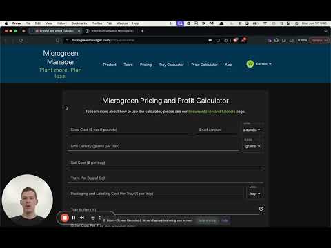Microgreen Pricing & Profit Calculator 🌱