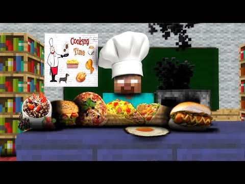 Monster School: Cooking Challenge - Minecraft Animation