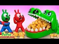 Pea Pea and Friends Play The Popcorn Crocodile Dentist Game | PeaPea Wonderland - Cartoon for kids