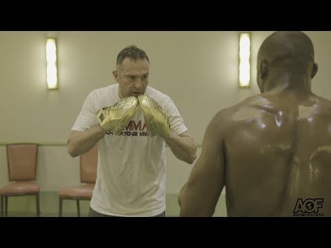 Mackenzie Dern & Kamaru Usman pad workout the morning of UFC 222