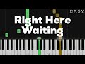 Right Here Waiting Richard Marx EASY Piano Tutorial