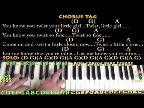 Twist and Shout (The Beatles) Piano Cover Lesson with Chords/Lyrics - D G A
