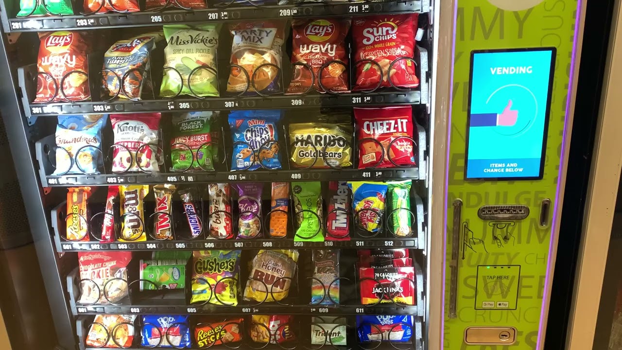 The snack touch screen vending machine at College