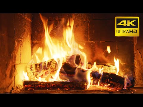 🔥 FIREPLACE (10 HOURS) Ultra HD 4K - Relaxing Fire Burning Video & Crackling Fireplace Sounds