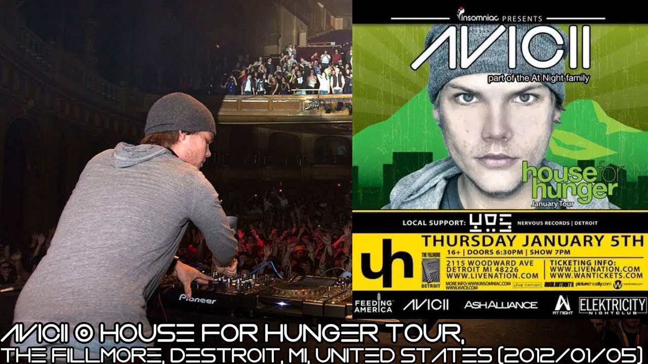 Avicii @ House For Hunger Tour, The Fillmore, Destroit, MI, United States (2012/01/05)