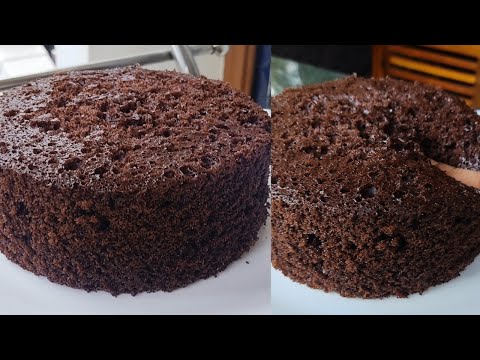 1/2 Kg Chocolate Sponge Cake Recipe Without Oven/How To Make Chocolate Sponge Cake/Chocolate Sponge