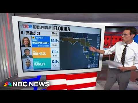 Rep. Wasserman Schultz wins Florida’s 20th District Democratic primary, NBC News projects
