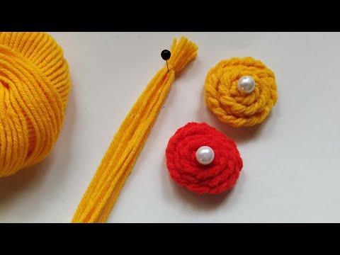 Super Easy flower craft ideas with Woolen Yarn | Hand Embroidery Flower Tutorial