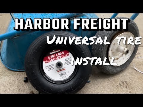 Harbor freight universal wheelbarrow tire install