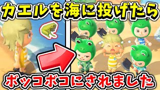 カエルを海に逃がしたらとんでもないめにあった【あつ森】【あつまれどうぶつの森】【どうぶつの森】【どう森】