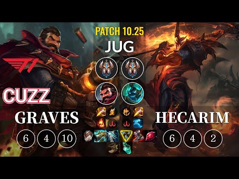 T1 Cuzz Graves vs Hecarim Jungle - KR Patch 10.25