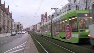 preview picture of video 'Magdeburg Trams, Saxony-Anhalt, Germany - 5th December, 2014'