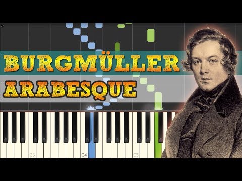 Arabesque - Op.100 No.2 - Friedrich Burgmüller [Piano Tutorial] (Synthesia)