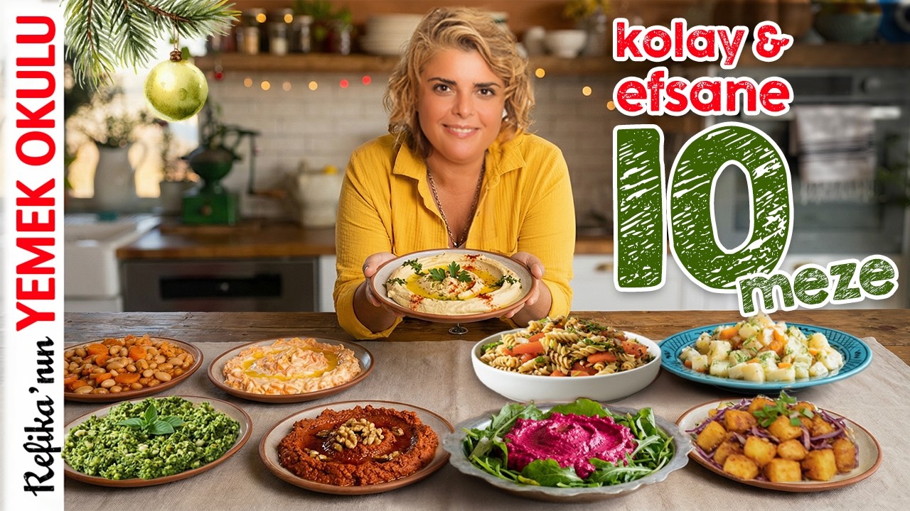 Yılbaşı Sofrasına Favori 10 Meze Tarifi | Barbunya, Humus, Makarna Salatası, Havuç Tarator & fazlası