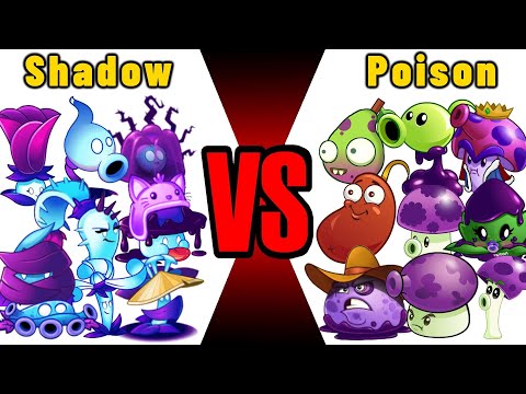 PVZ2 | Team SHADOW vs POISON Max Level - Which Team Plants Will Win?