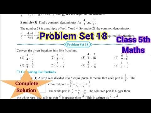 Problem set 18 Class 5th Maths Fractions | Chapter 5 Fractions problem set 18