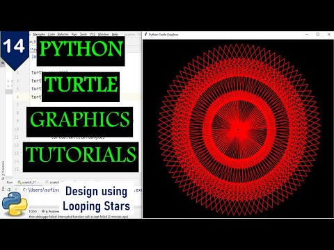 Draw Looping Stars With Python Turtle Python Turtle Graphics Tutorial14 Draw Designs In Python