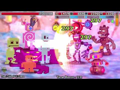 (WORLD'S FIRST) FNaF World Refreshed 1.5 - Colorful Crew DEATHLESS Hard Mode Nuzlocke BEATEN