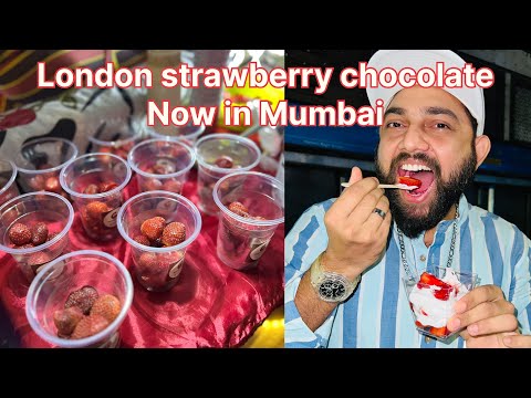 London Strawberry Dessert | Street Food | London Strawberry Chocolate Dessert On Mumbai's Street