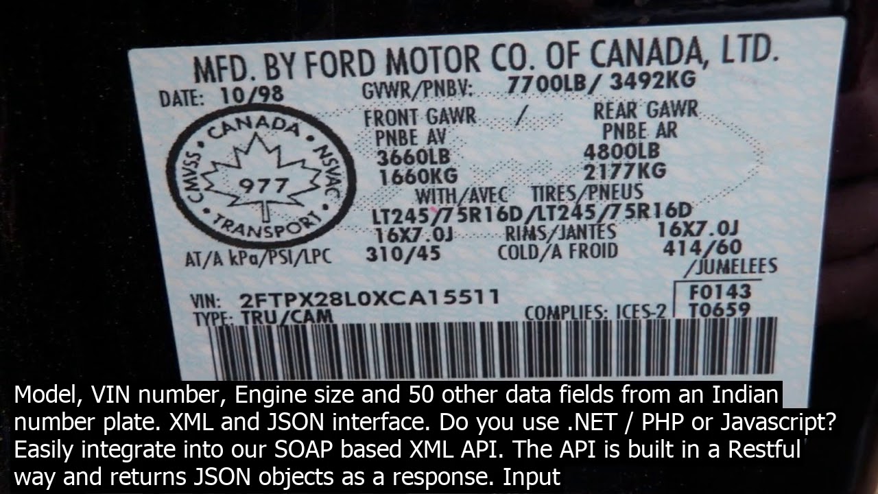 Car vin number api the vin decoder api is a restbased https interface  supporting up to