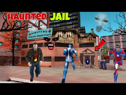 Rope Hero Inside The Haunted Police Station | Horror Jail In Rope Hero Vice Town | @BLACKSPIDERA