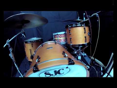 SJC Custom Drum Kit - Orange Satin Stain w/ Black Chrome Hw @ Sound Attak