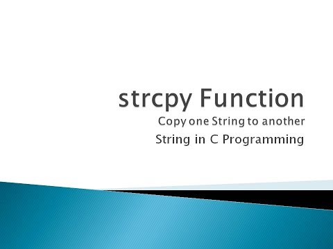 95 - strcpy Function in C Programming | String Functions in C