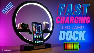 BEST APPLE  ALL IN ONE FAST CHARGE DOCK WITH LED DESK LAMP | Qi WIRELESS CHARGER | TOUCH CONTROL