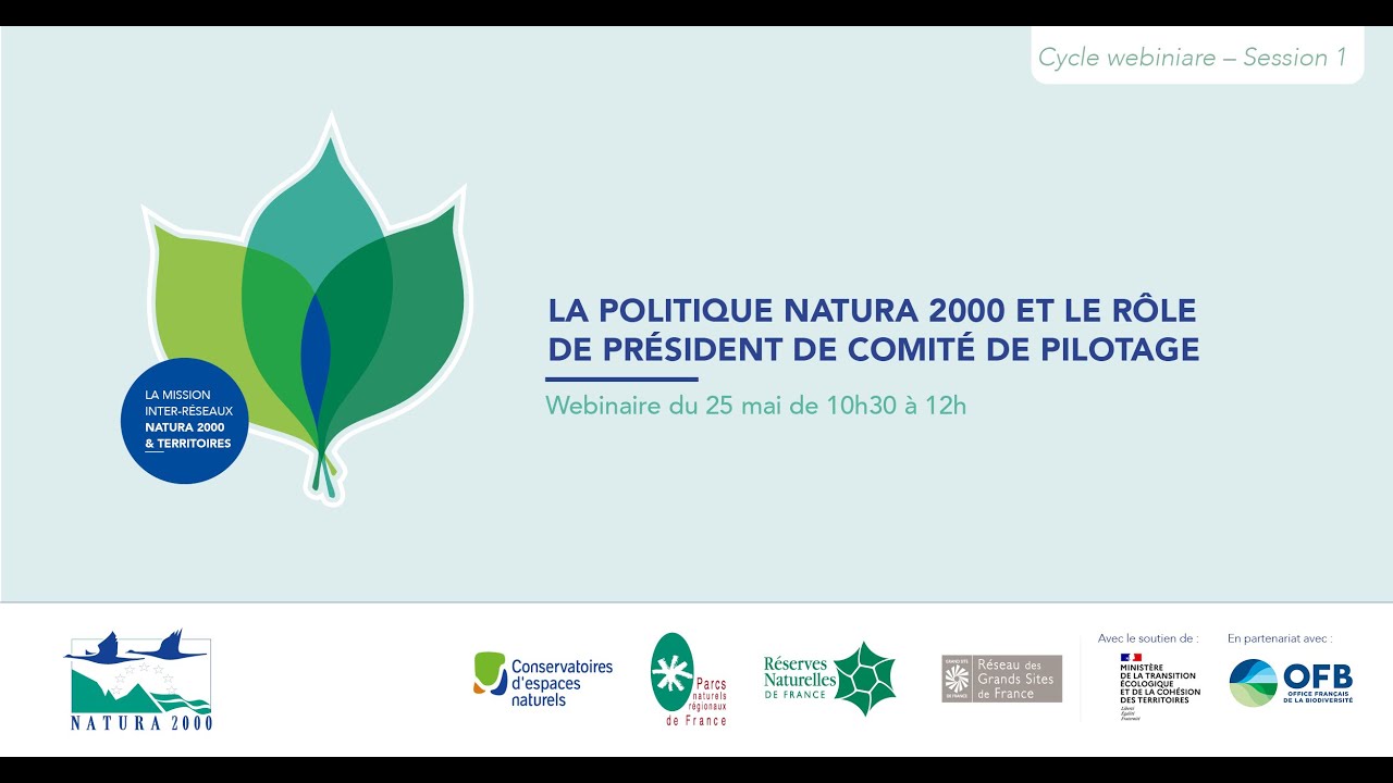 La politique Natura 2000 et le rôle de président de comité de pilotage - Replay webinaire