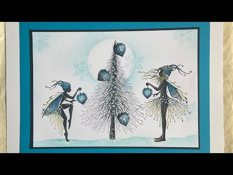 Eve and Starr decorating the Tree by Jo Rice #laviniastamps #Winter designs