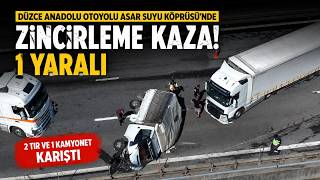  2 Tır ve 1 Kamyonetin Karıştığı Kazada 1 Kişi Yaralandı