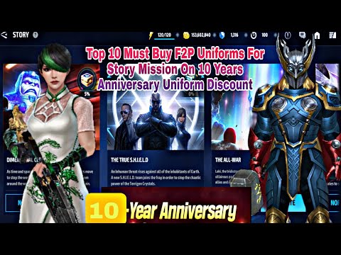 Top 10 Must Buy F2P Uniforms For Story Mission On 10 Years Anniversary - Marvel Future Fight