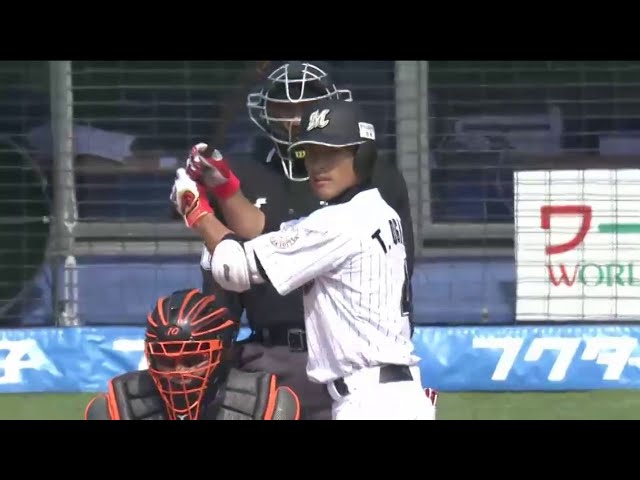 マリーンズ・荻野貴 ジャイアンツ・杉内から先頭打者ホームランで先制!! 2014/3/12 M-G