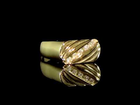 Men's 18k Yellow Gold Cluster Diamond Ring