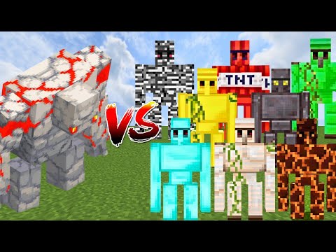REDSTONE GOLEM vs ALL GOLEMS | Minecraft Mob Battle