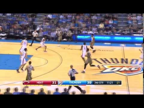 James Johnson gets the block, Josh Richardson hits a three on the other end - Heat @ Thunder