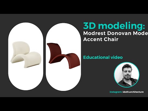 3D modeling  Modrest Donovan Modern Accent White Chair