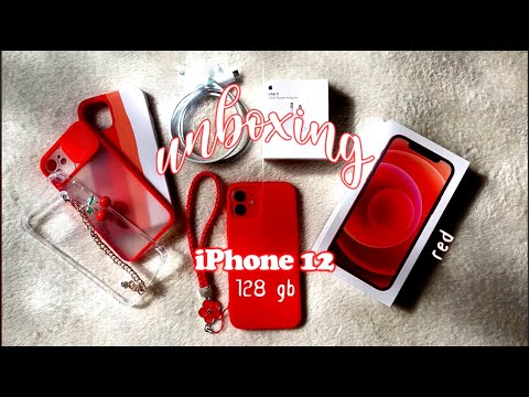 iPhone 12 ~ aesthetic unboxing (red 🍒❤️🍓) #apple #iphone #aesthetic