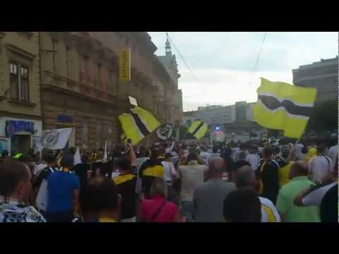 Ambiance Lokeren supporters in Plzen