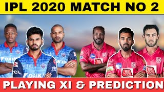 IPL 2020 Match No - 2 Delhi Capitals Vs Kings XI Punjab Playing 11 | Delhi Capitals Squad 2020