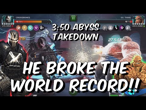 HE BROKE THE WORLD RECORD! - 6 Star Buffed Crossbones vs Abyss Thing - Marvel Contest of Champions