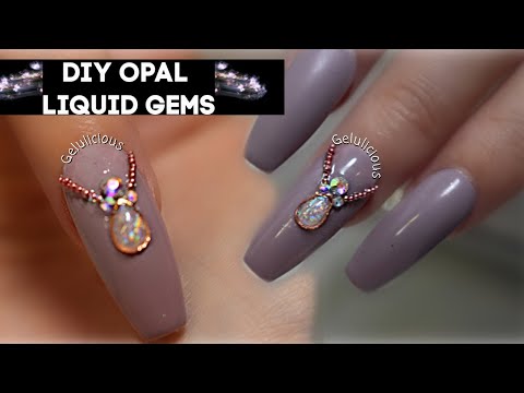 DIY Opal Liquid Gem Nail Art | Using Stick It Foil Gel