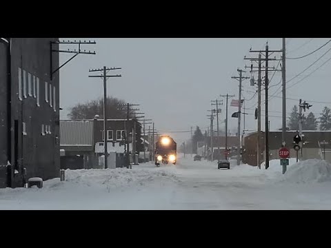 Freight Train Rolls North Thru A Blizzard In Upper Michigan! #trains #trainvideo | Jason Asselin