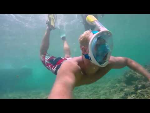 Snorkeling with NEOpine Easybreath Full Face Snorkel Mask Ocean diving for Beginners Girls Kids Swim