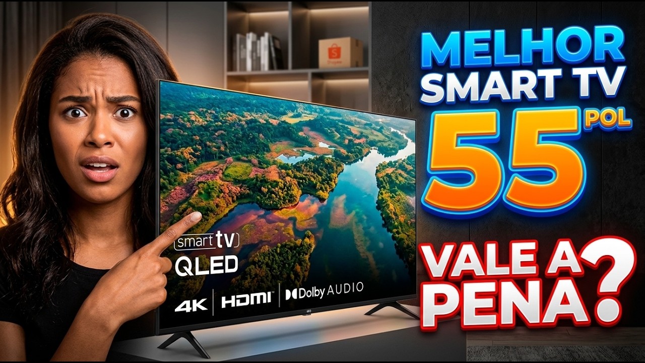 Miniatura da avaliação em vídeo de Smart TV HQ QLED 55 Polegadas HQ-QLED55SM 4K